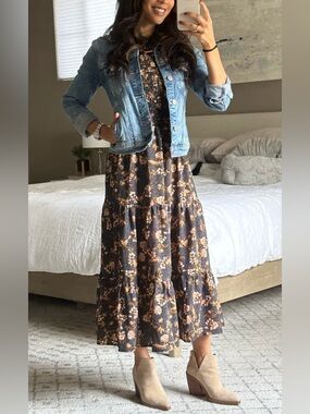Sugarlips tiered smocked maxi dress size XS